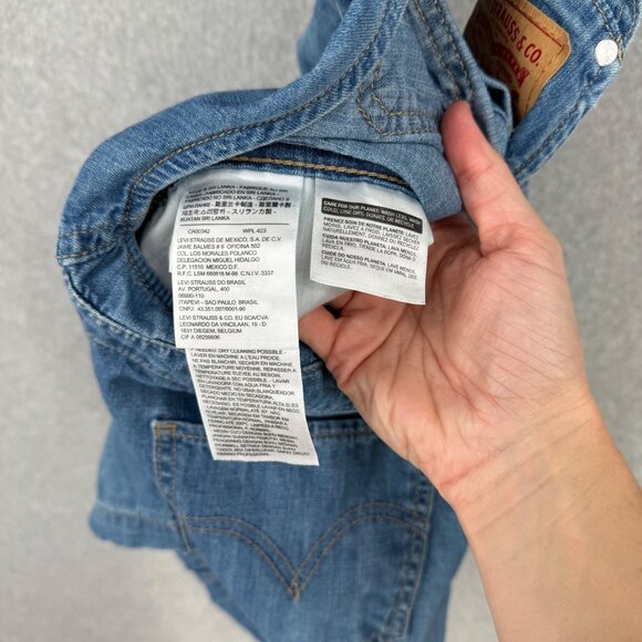 Levis Womens Denim Skirtall Overalls Dress Size M Light Wash Casual Adjustable - Picture 7 of 13